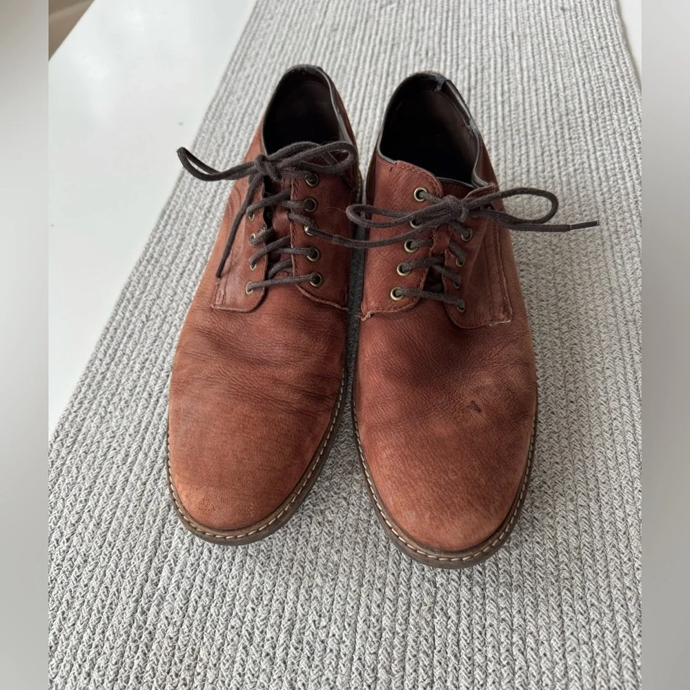 Cole Haan Cognac Brown Genuine Suede Tie Oxfords Dress Shoes Sz 12M